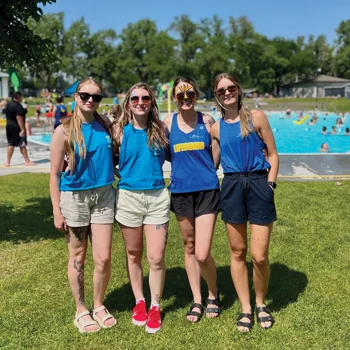 LIfeguards at outdoor pool